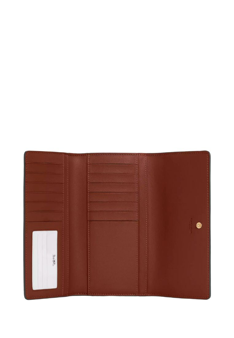 Slim Trifold Wallet In Signature Canvas Brown Redwood