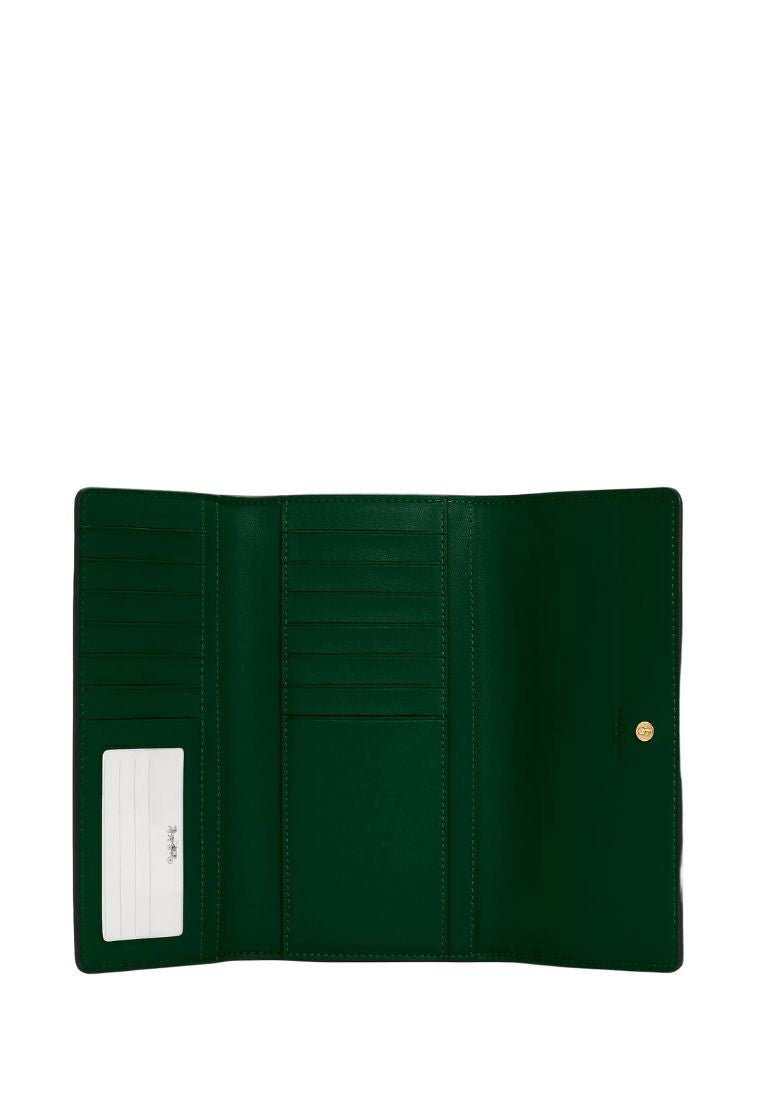 Slim Trifold Wallet In Signature Canvas Dark Pine