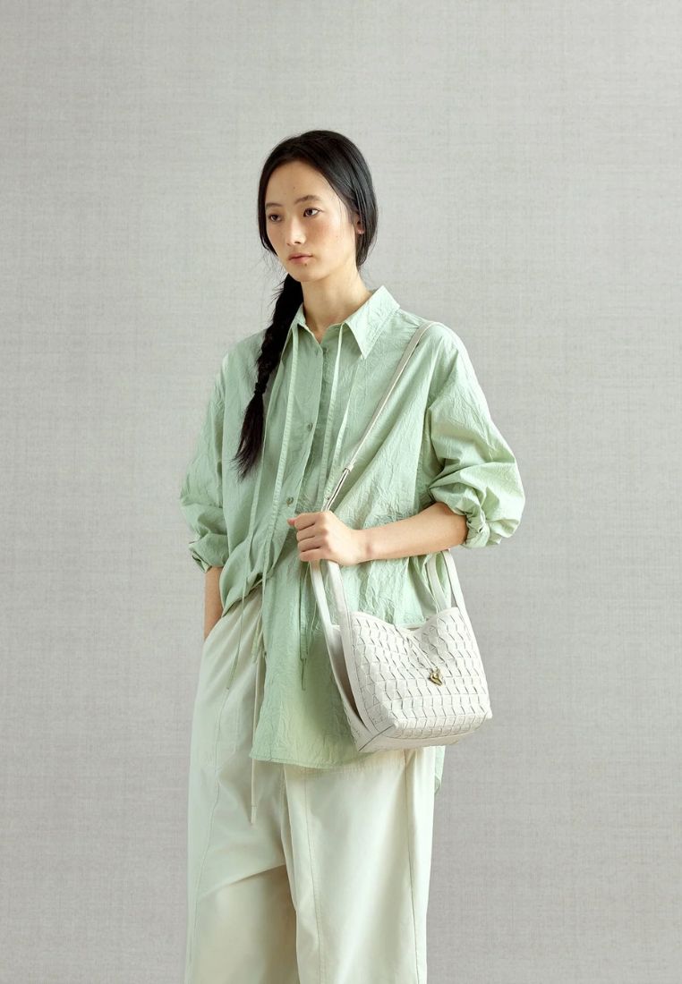 Lattice Bucket Bag - Cloud