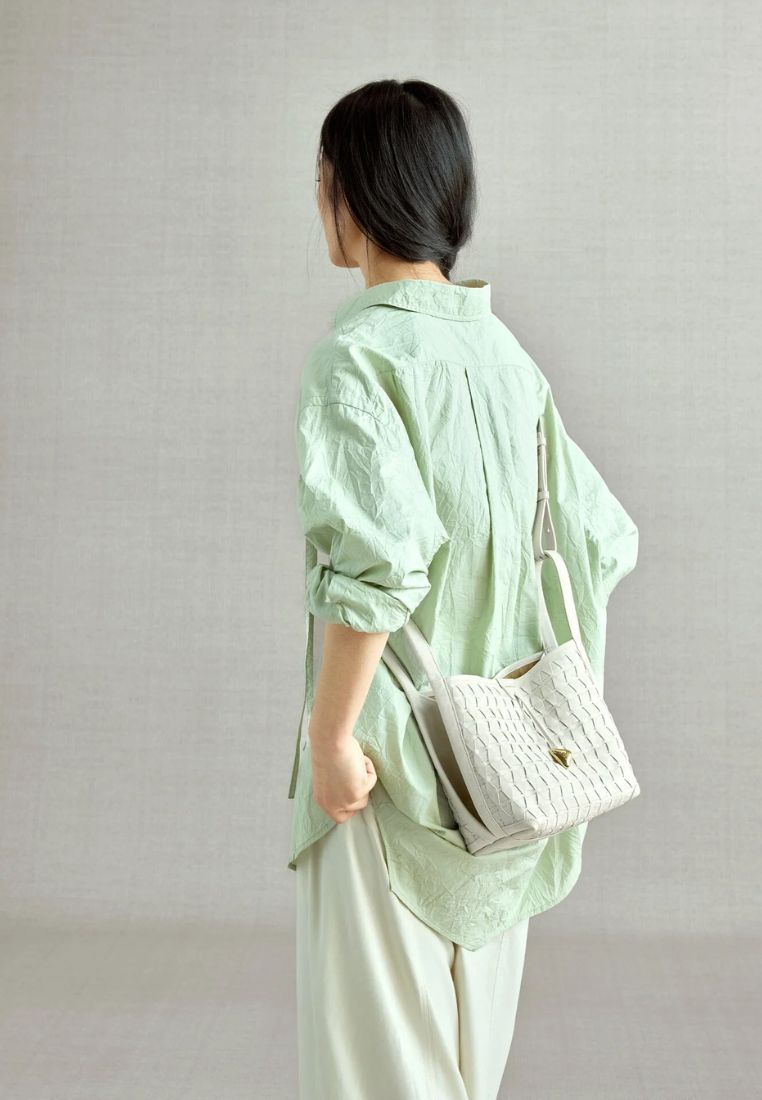 Lattice Bucket Bag - Cloud