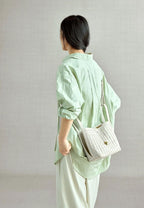 Lattice Bucket Bag - Cloud