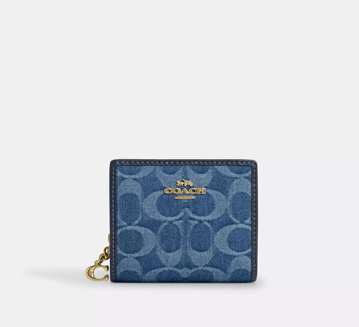 Snap Wallet In Signature Denim Gold Indigo