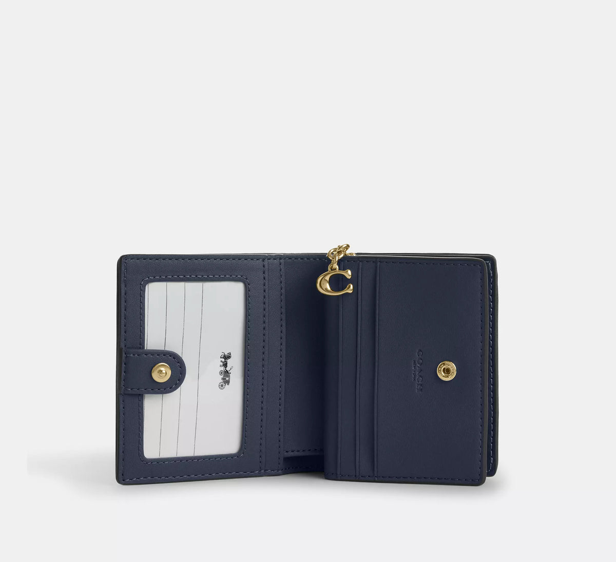 Snap Wallet In Signature Denim Gold Indigo