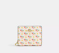 Snap Wallet With Floral Print And Charm Gold Chalk Multi