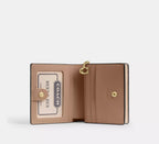 Snap Wallet With Floral Print And Charm Gold Chalk Multi