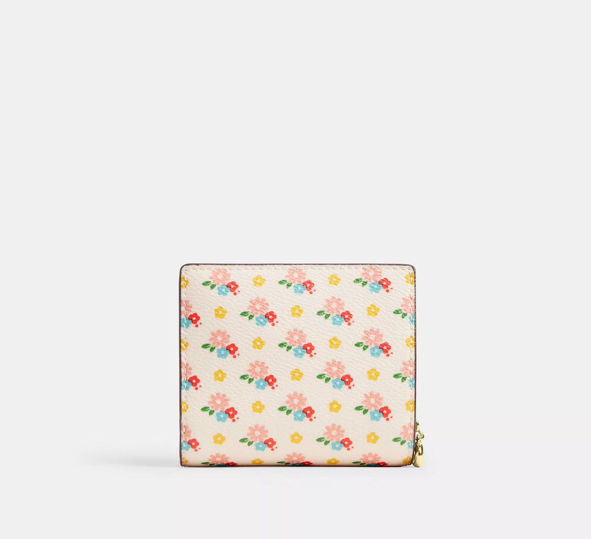 Snap Wallet With Floral Print And Charm Gold Chalk Multi
