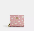 Snap Wallet With Floral Print Gold Pink Multi