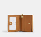 Snap Wallet With Floral Print Gold Pink Multi
