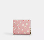 Snap Wallet With Floral Print Gold Pink Multi