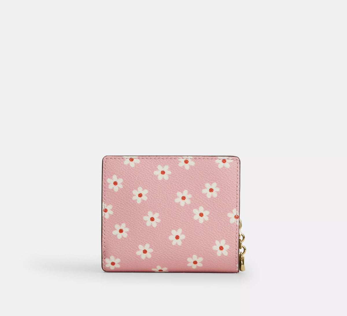 Snap Wallet With Floral Print Gold Pink Multi