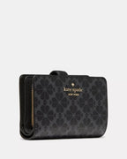 Spade Flower Medium Bifold Wallet Black