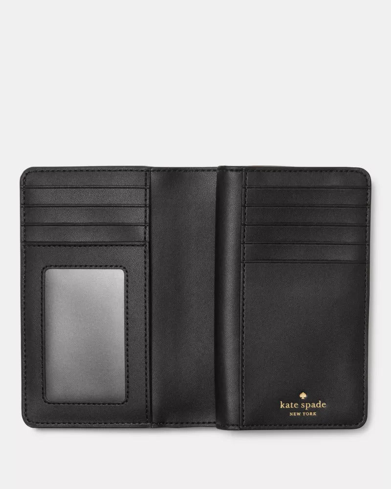Spade Flower Medium Bifold Wallet Black