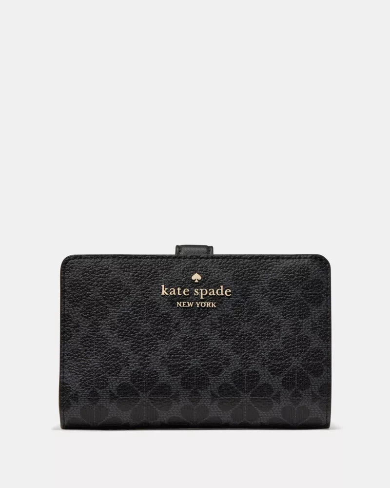 Spade Flower Medium Bifold Wallet Black