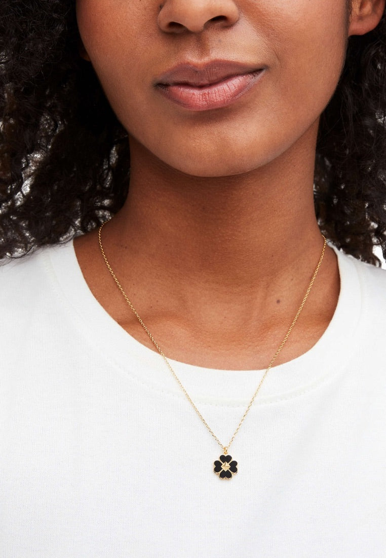 Spades & Studs Enamel Mini Pendant Black