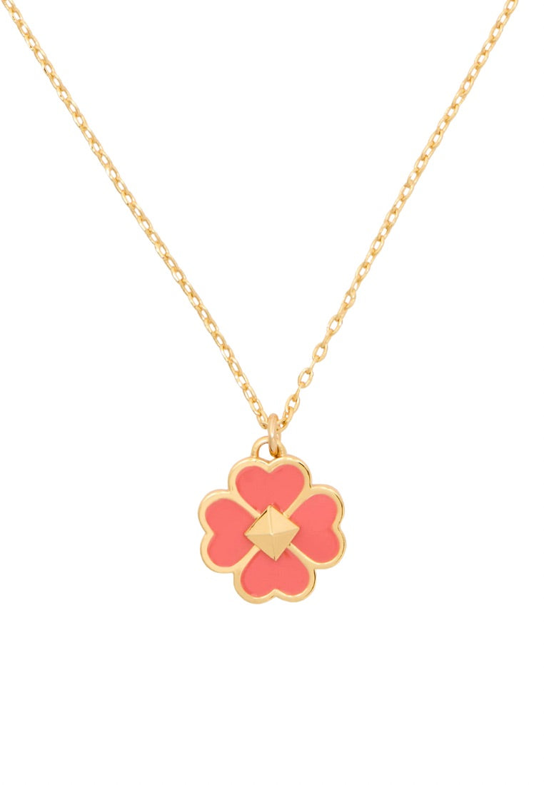 Spades & Studs Enamel Mini Pendant Coral