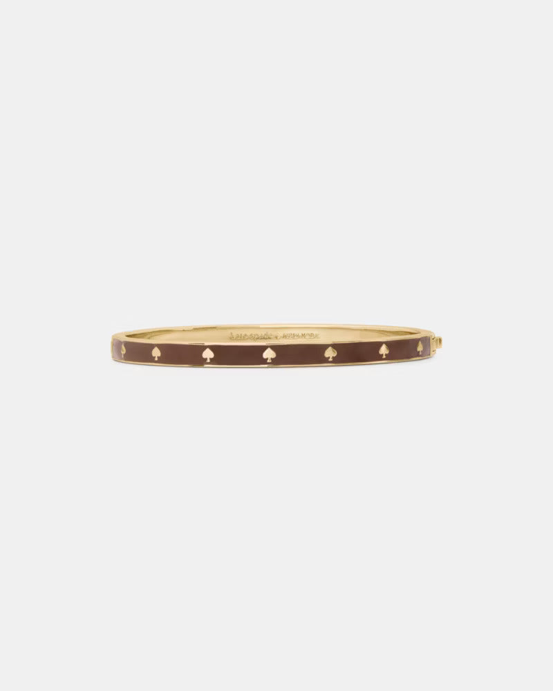 Spot The Spade Enamel Hinged Bangle Chocolate Truffle