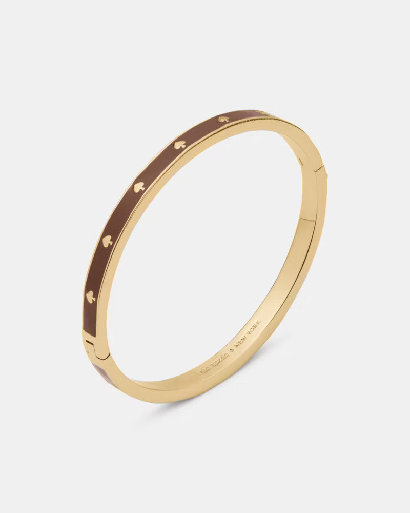 Spot The Spade Enamel Hinged Bangle Chocolate Truffle