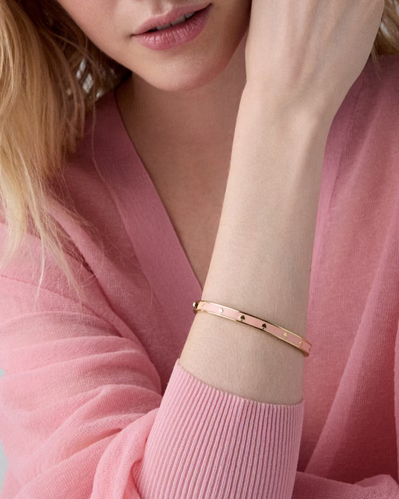 Spot The Spade Enamel Hinged Bangle Pink