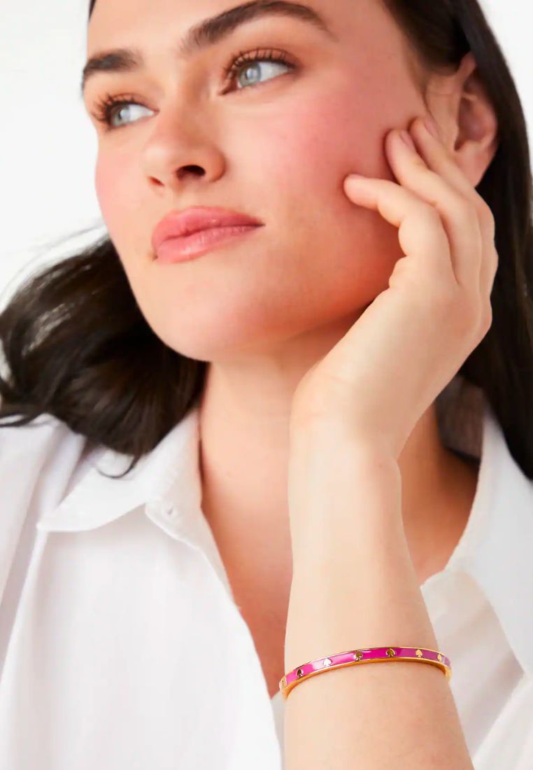 Spot The Spade Hinged Bangle Candied Plum