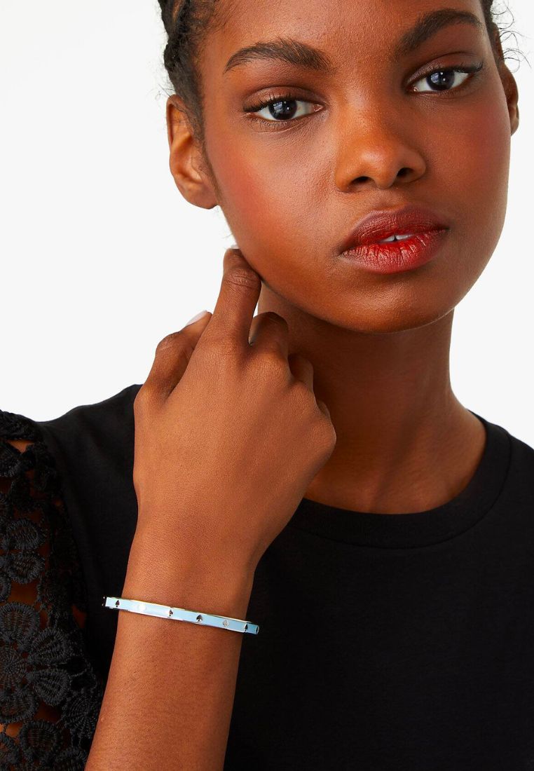 Spot The Spade Hinged Bangle Celeste Blue