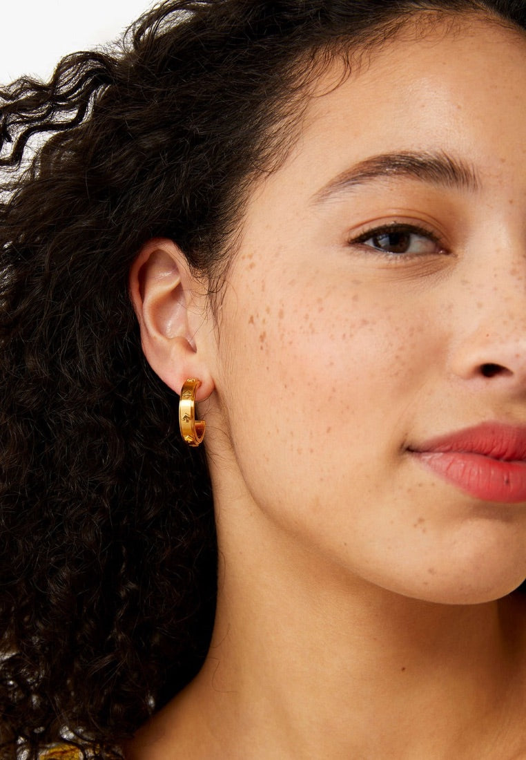 Spot The Spade Metal Hoops Gold