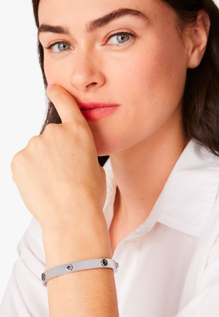 Spot The Spade Studded Bangle Silver