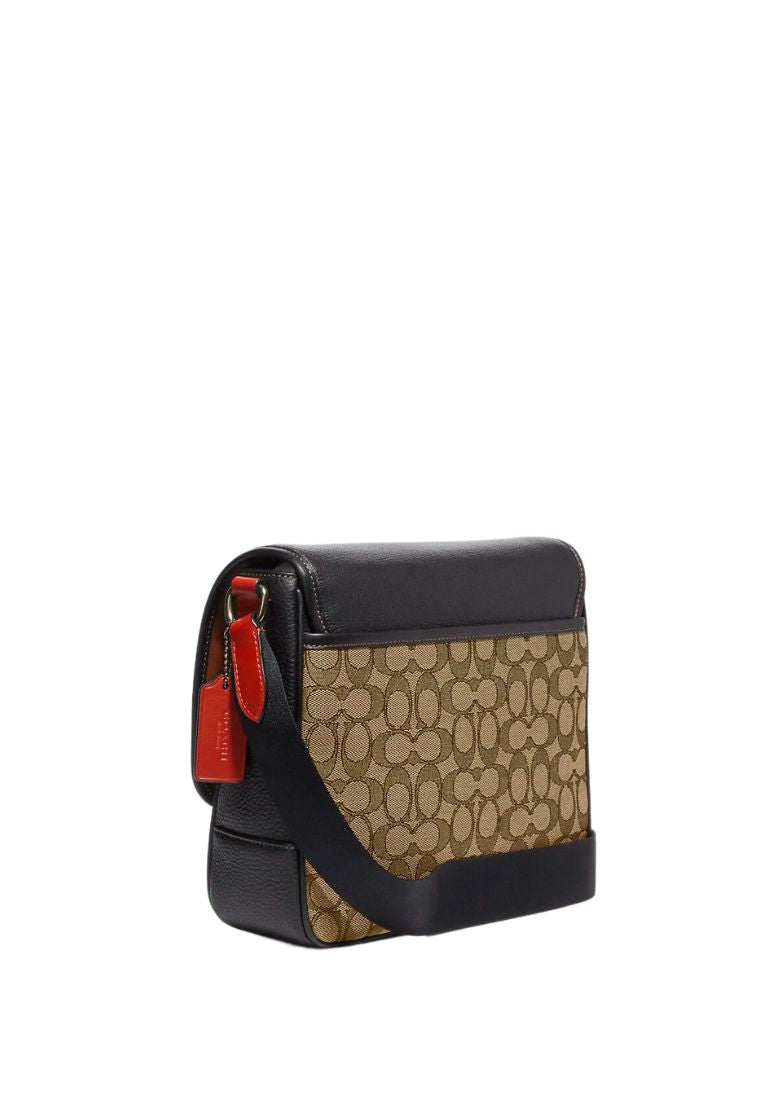 Sprint Map Bag 25 In Signature Jacquard Khaki Black