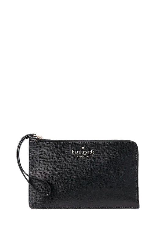 Staci Medium L Zip Wristlet Black