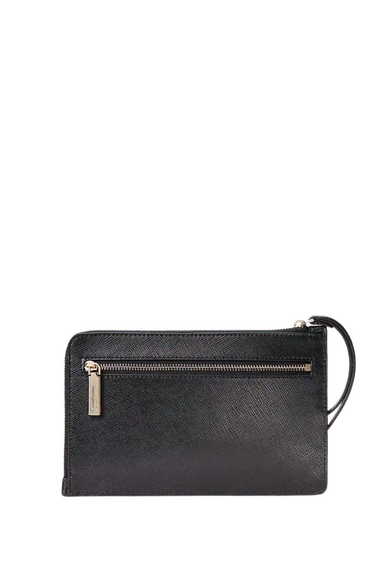 Staci Medium L Zip Wristlet Black