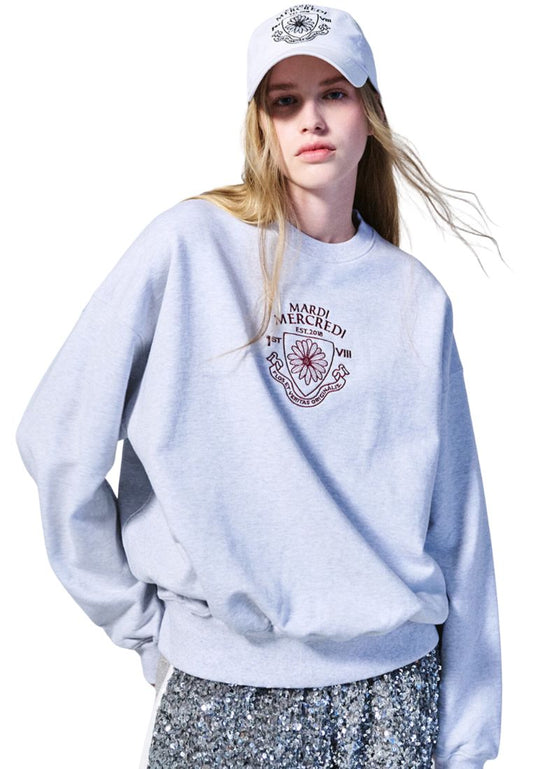 Sweatshirt Alumni Small Emblem Needlework Heather Burgundy