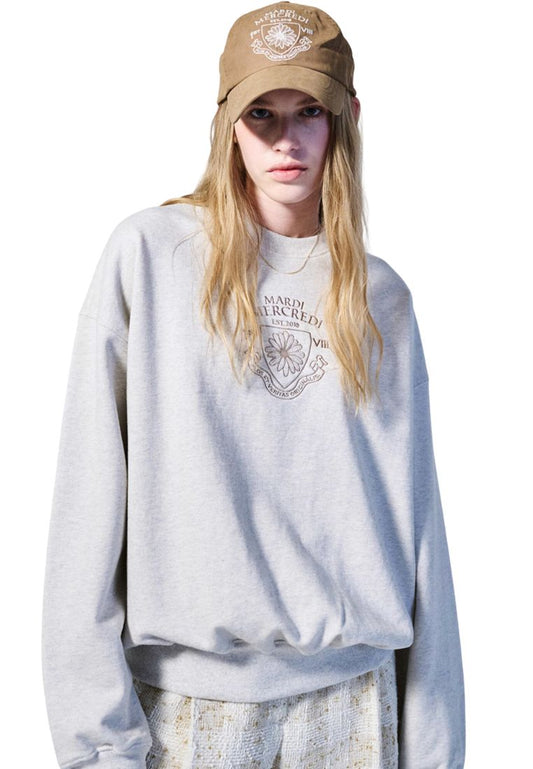 Sweatshirt Alumni Small Emblem Needlework Oatmeal Taupe