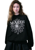 Sweatshirt Flower Mardi Alumni Needlework Black Ivory