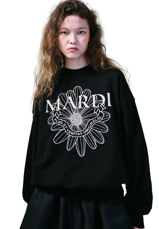 Sweatshirt Flower Mardi Alumni Needlework Black Ivory
