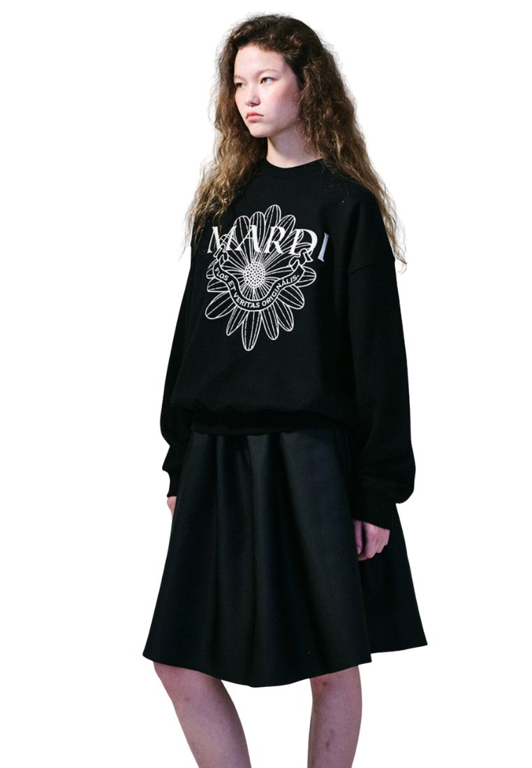 Sweatshirt Flower Mardi Alumni Needlework Black Ivory