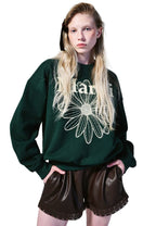 Sweatshirt Flower Mardi Deep Green Cream