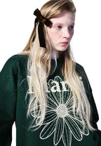 Sweatshirt Flower Mardi Deep Green Cream