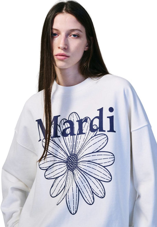 Sweatshirt FlowerMardi White Navy