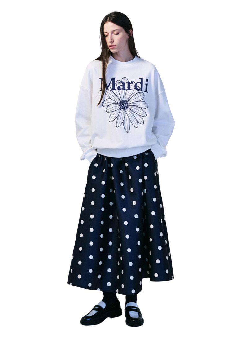 Sweatshirt FlowerMardi White Navy
