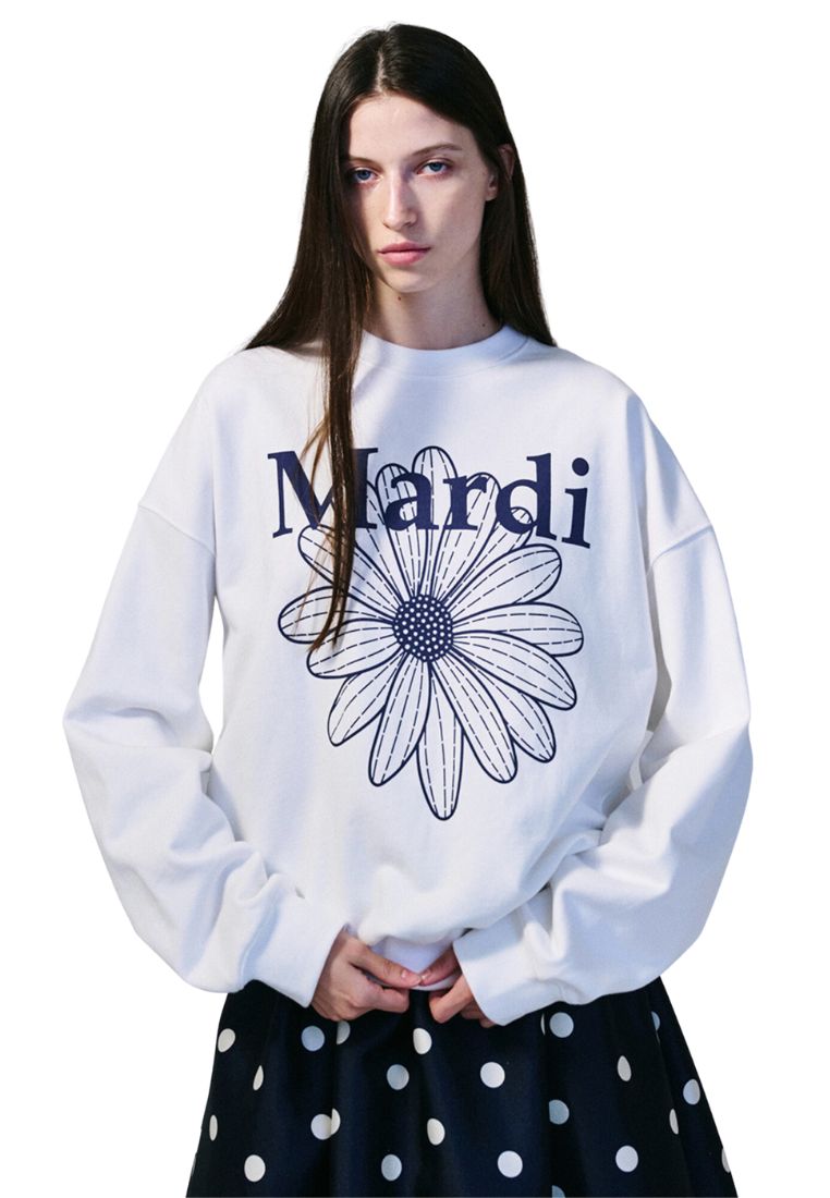 Sweatshirt FlowerMardi White Navy