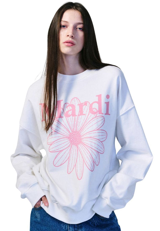 Sweatshirt FlowerMardi White Pink