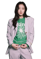 Sweatshirt Raglan FlowerMardi Green White