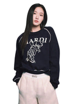 Sweatshirt Raglan Swing The Tail Ddanji Navy Cream