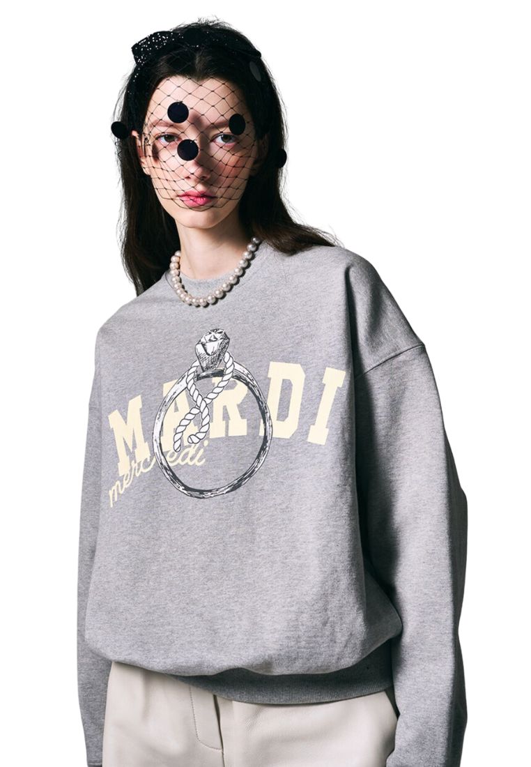 Sweatshirt Ring With Rock Grey