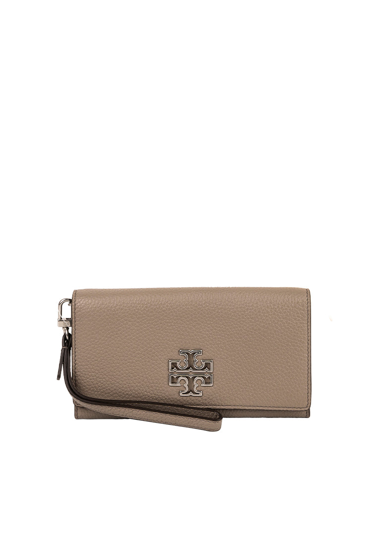Britten Smartphone Wristlet Wallet Pebbled Leather French Gray