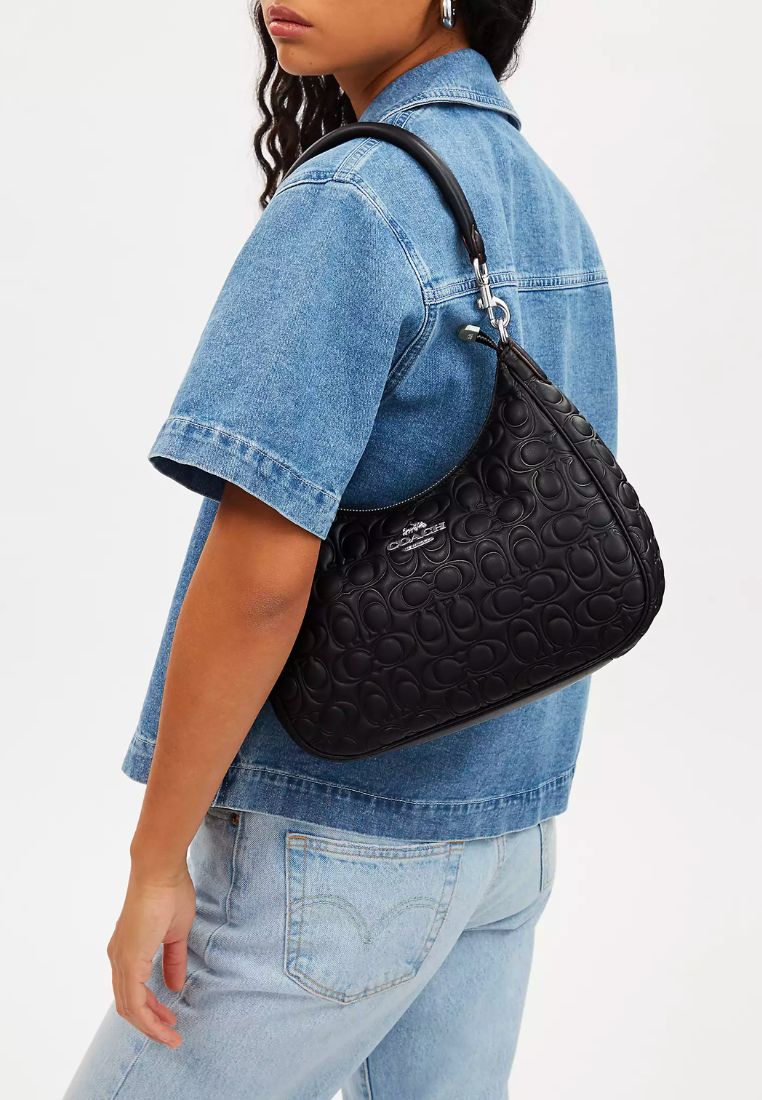 Teri Hobo With Signature Leather Black