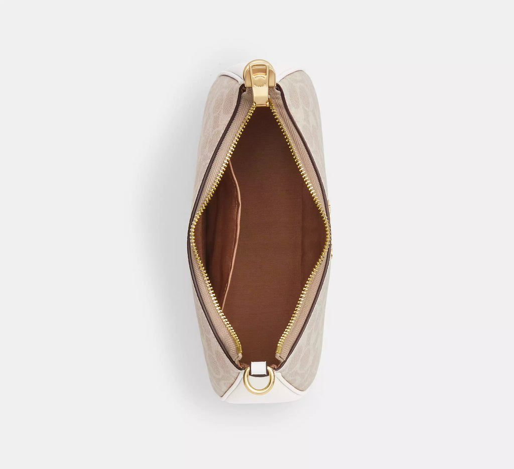 Teri Shoulder Bag In Signature Canvas Gold Sand Chalk