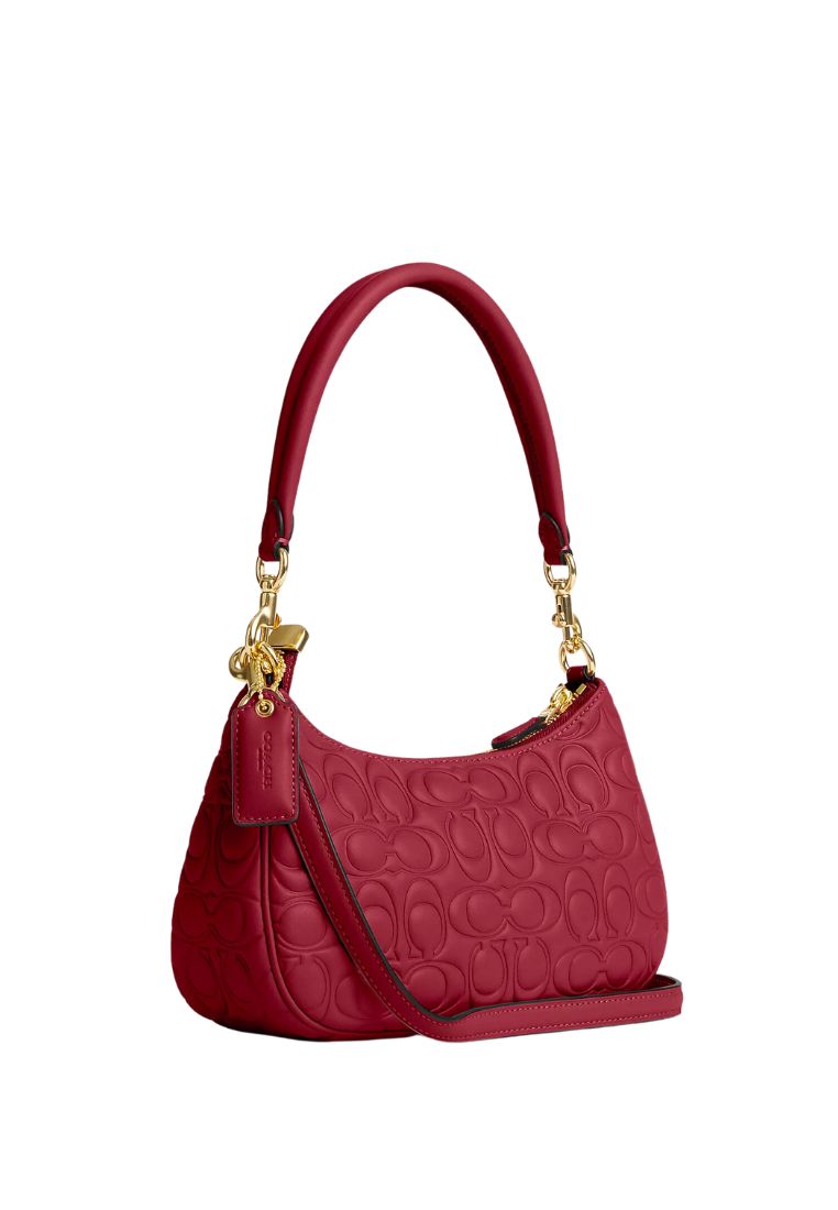 Teri Shoulder Bag In Signature Leather Cherry