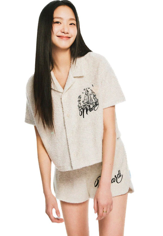 Terry Shirt Half Sleeve Bon Voyage Oatmeal Black