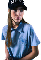 Terry Zip Up Top Light Blue