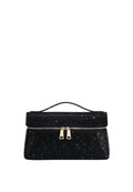 Thea Artificial Crystal Top Handle Bag - Black
